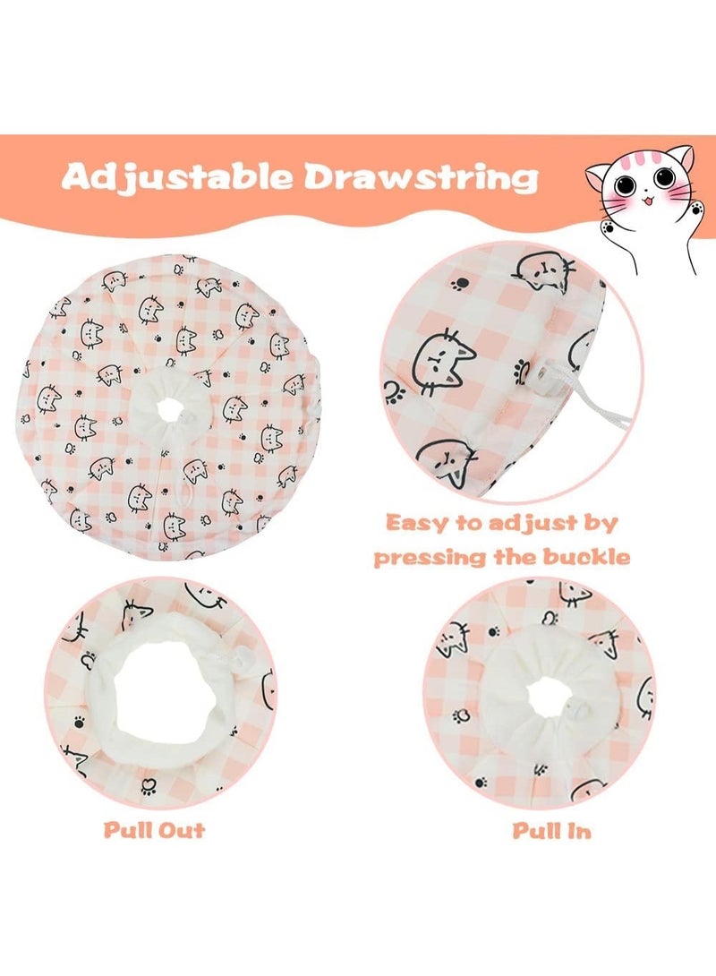 Small Cat Cone Collar Anti-lick Kitten Cone Soft Pet Recovery Collar with Adjustable Neck Elizabeth Cat Neck Collar After Surgery Healing Protective Collar for Cat Puppy Dog Rabbit - Pink - Image 3